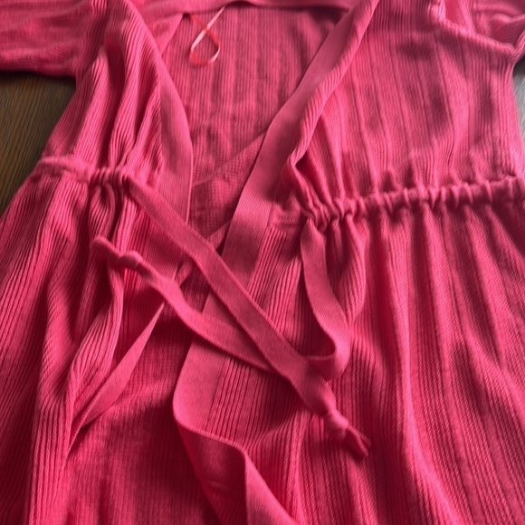 Neiman Marcus open cardigan with tie at waist long sleeves coral color size S - Picture 13 of 13